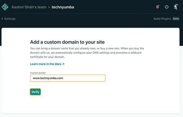 Verify domain