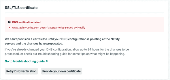DNS not propogated yet
